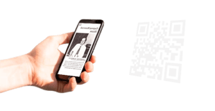 hand with qr