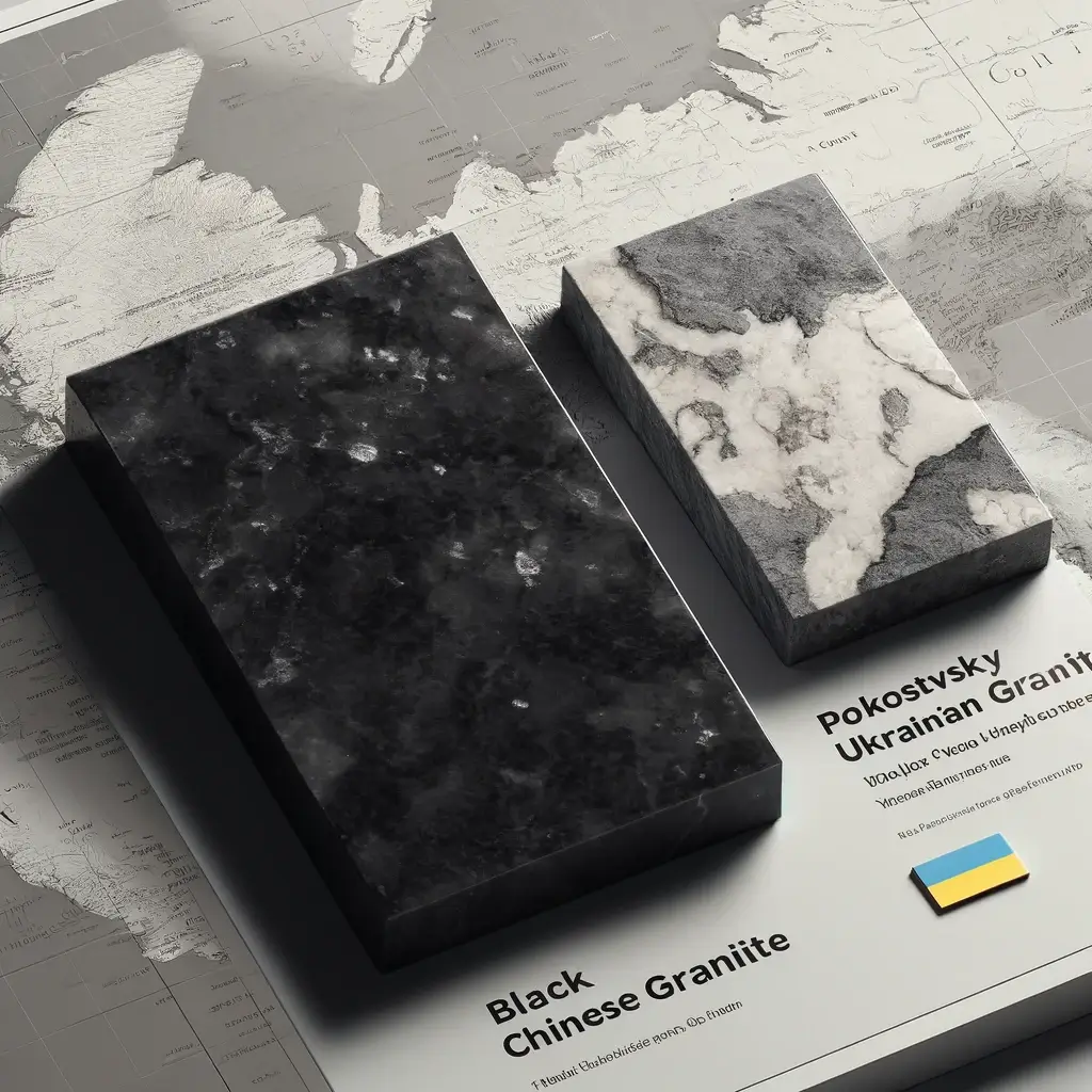Porównanie granitu: chiński czarny i ukraiński z Pokostowa