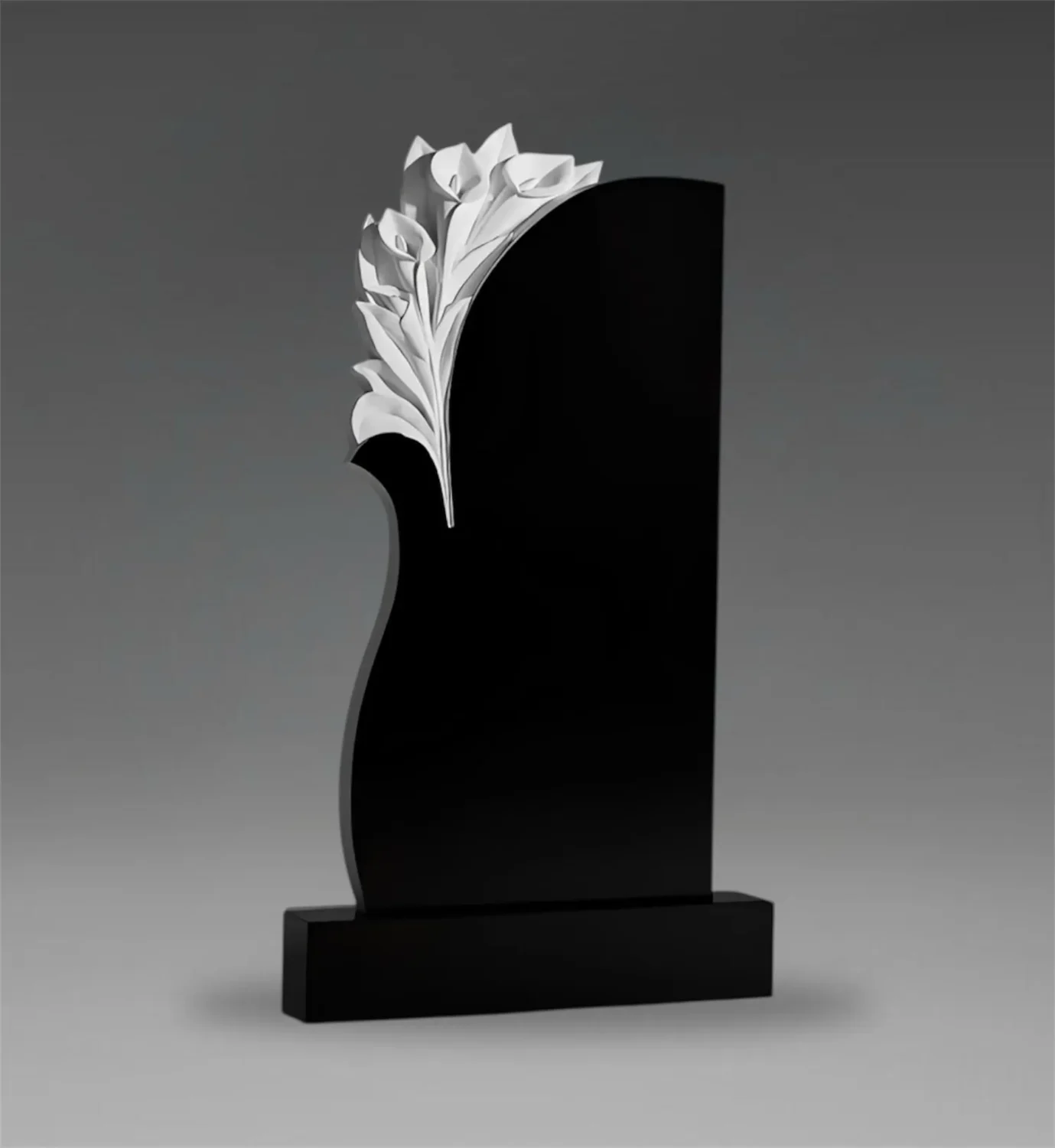 Tablica nagrobna granitowa z rzeźbą lilii A61 zdjęcie 15