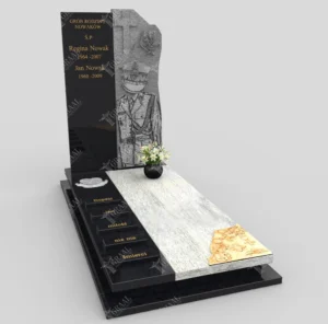 Nagrobki z granitu Ivory Gold z artystycznym zdobieniem