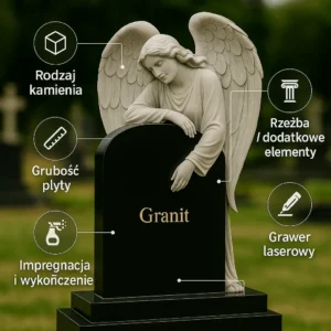 anielska rzeźba, gruby granit, parametry wpływu na cenę pomnika