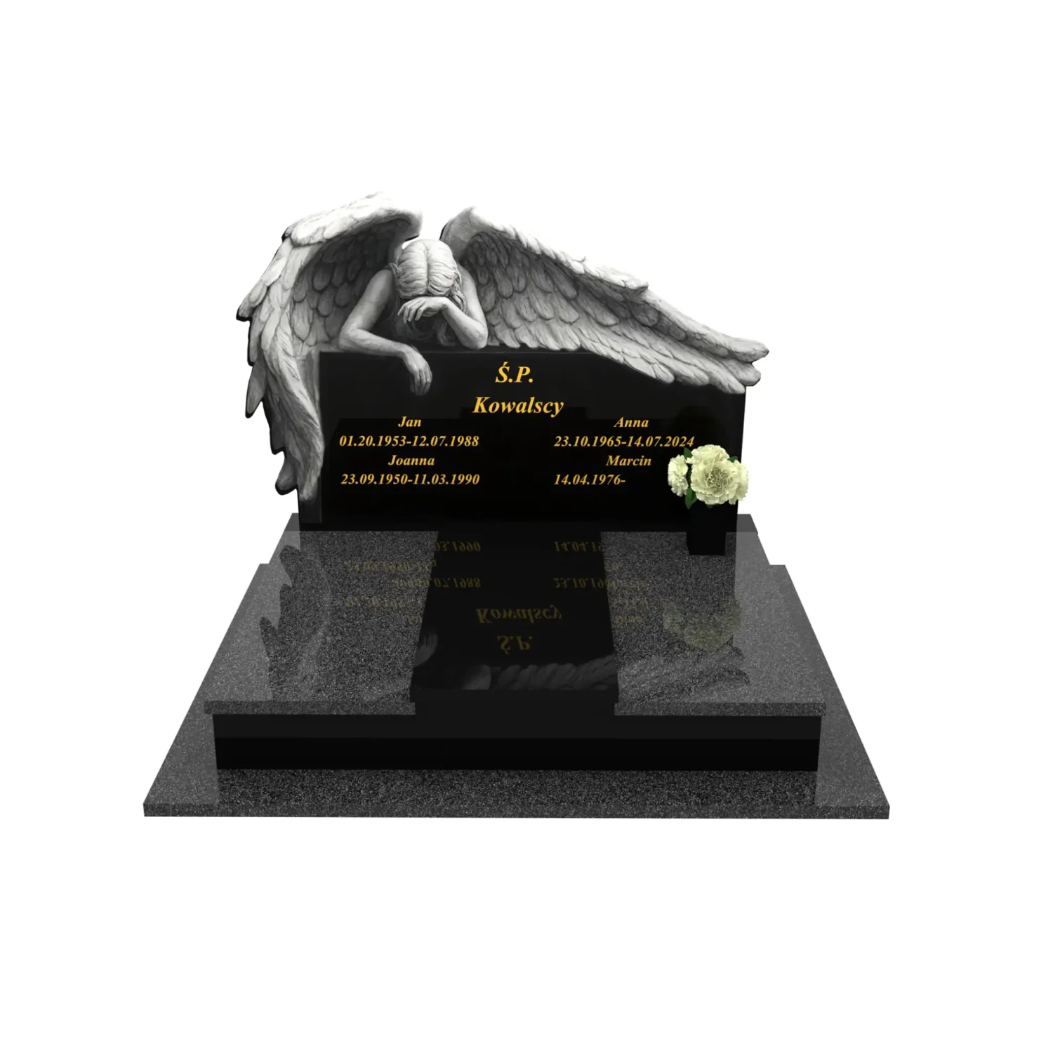 Nagrobek podwójny z grawerem anioła CK 77+360 – photo №12