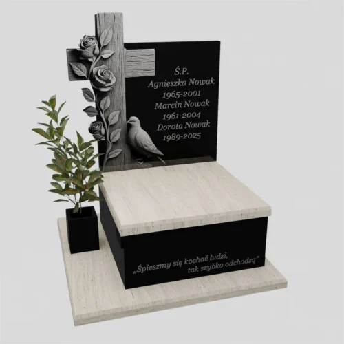 nagrobek urnowy z granity Ivory Gold