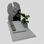 Nagrobek pojedynczy z rzeźbą anioła z granitu CK 76 zdjęcie 33