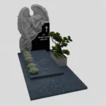 Nagrobek pojedynczy z rzeźbą anioła z granitu CK 76 zdjęcie 31