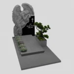 Nagrobek pojedynczy z rzeźbą anioła z granitu CK 76 zdjęcie 37
