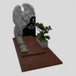 Nagrobek pojedynczy z rzeźbą anioła z granitu CK 76 zdjęcie 43