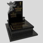 Nagrobek dla dziecka z rzeźbą aniołka oraz epitafium wykonany z granitu D 40 zdjęcie 42