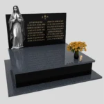 Nagrobek podwójny z grawerem Matki Boskiej z granitu CK 90 zdjęcie 31