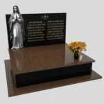 Nagrobek podwójny z grawerem Matki Boskiej z granitu CK 90 zdjęcie 39