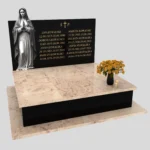 Nagrobek podwójny z grawerem Matki Boskiej z granitu CK 90 zdjęcie 40