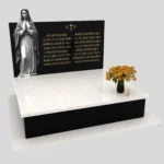 Nagrobek podwójny z grawerem Matki Boskiej z granitu CK 90 zdjęcie 42