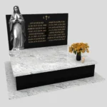 Nagrobek podwójny z grawerem Matki Boskiej z granitu CK 90 zdjęcie 44