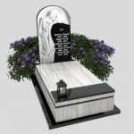 Nagrobek pojedynczy z grawerem Matki Boskiej z granitu CK 105 zdjęcie 31