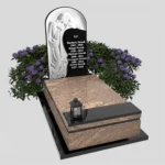 Nagrobek pojedynczy z grawerem Matki Boskiej z granitu CK 105 zdjęcie 32