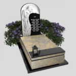 Nagrobek pojedynczy z grawerem Matki Boskiej z granitu CK 105 zdjęcie 36