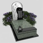 Nagrobek pojedynczy z grawerem Matki Boskiej z granitu CK 105 zdjęcie 40