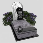 Nagrobek pojedynczy z grawerem Matki Boskiej z granitu CK 105 zdjęcie 41