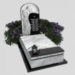 Nagrobek pojedynczy z grawerem Matki Boskiej z granitu CK 105 zdjęcie 44