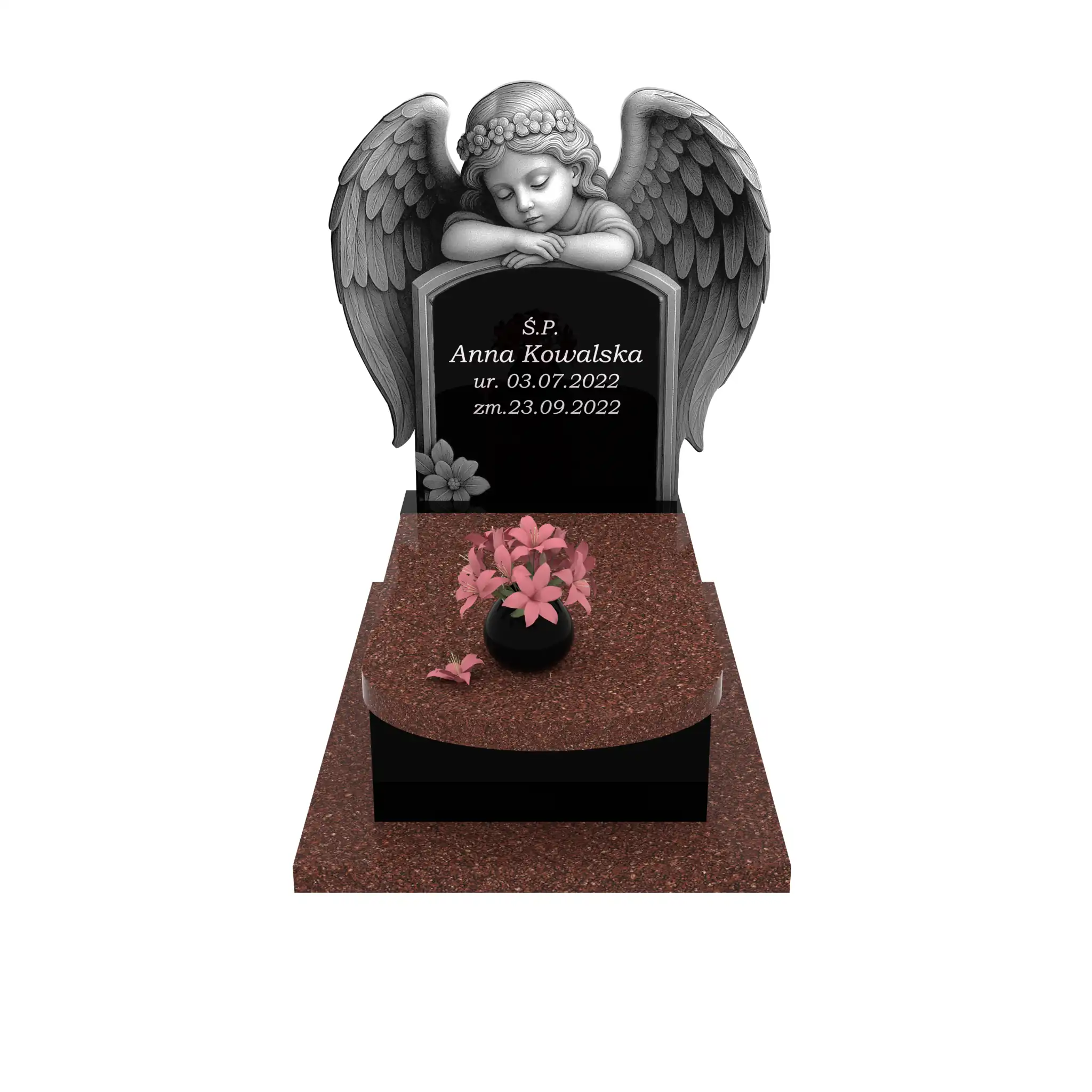 Nagrobek dla dziecka z granitu D 49+360 – photo №12