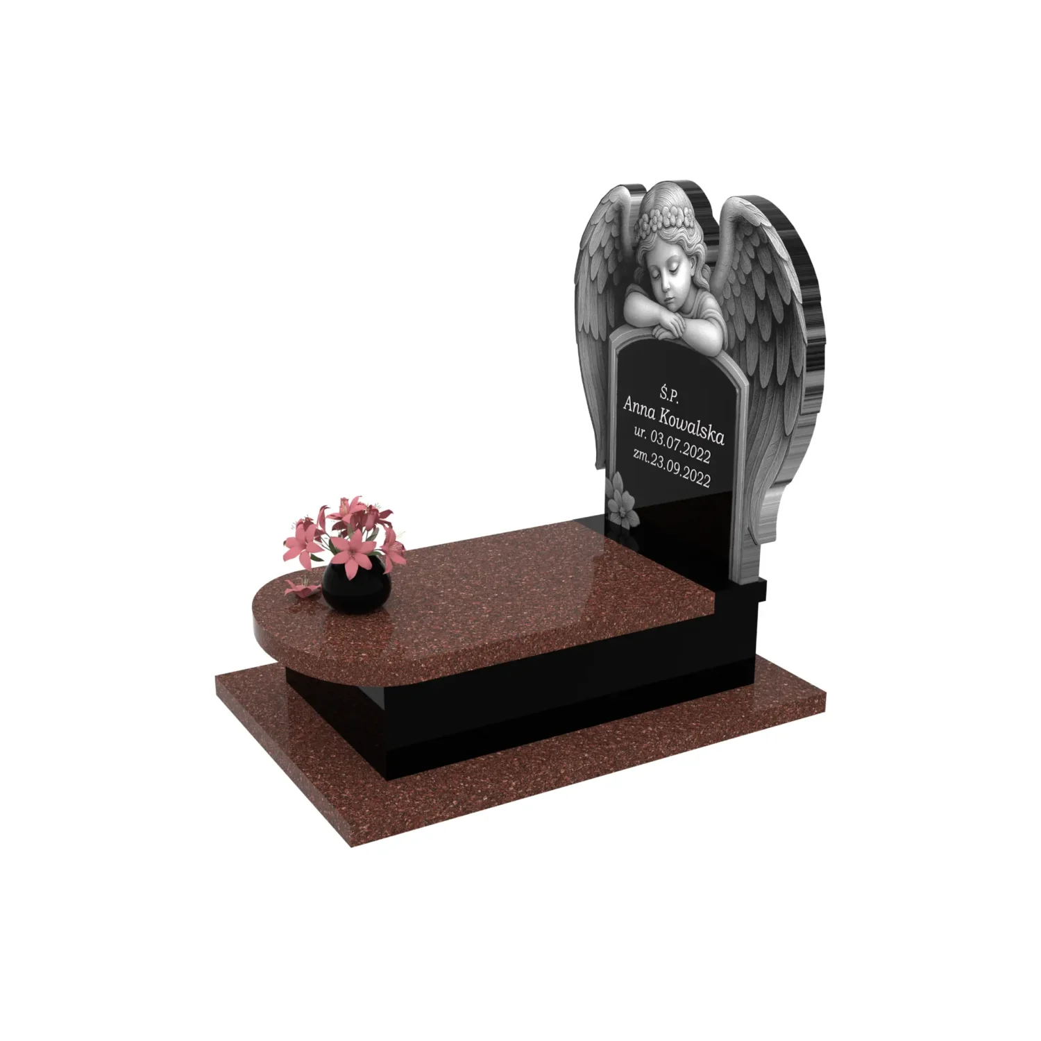 Nagrobek dla dziecka z granitu D 49+360 – photo №2