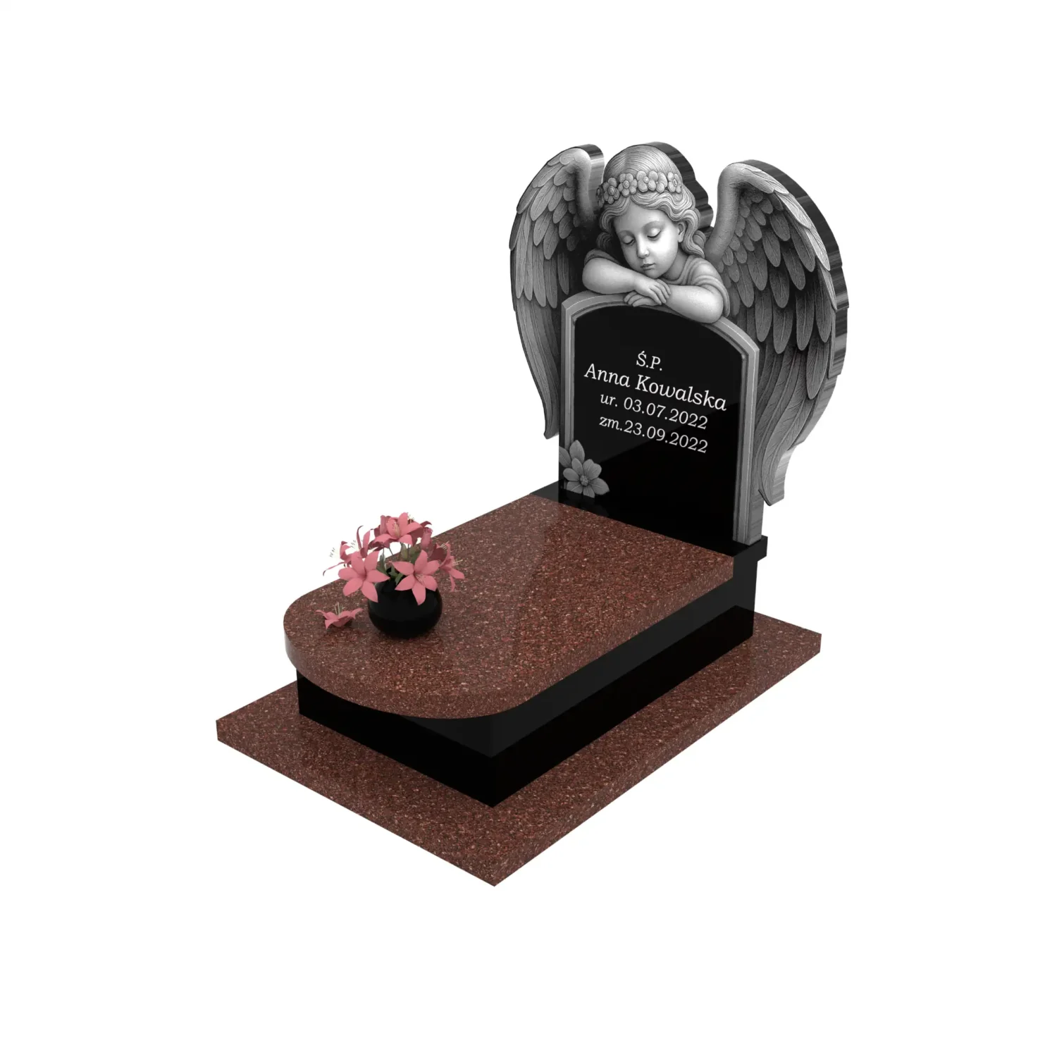 Nagrobek dla dziecka z granitu D 49+360 – photo №1