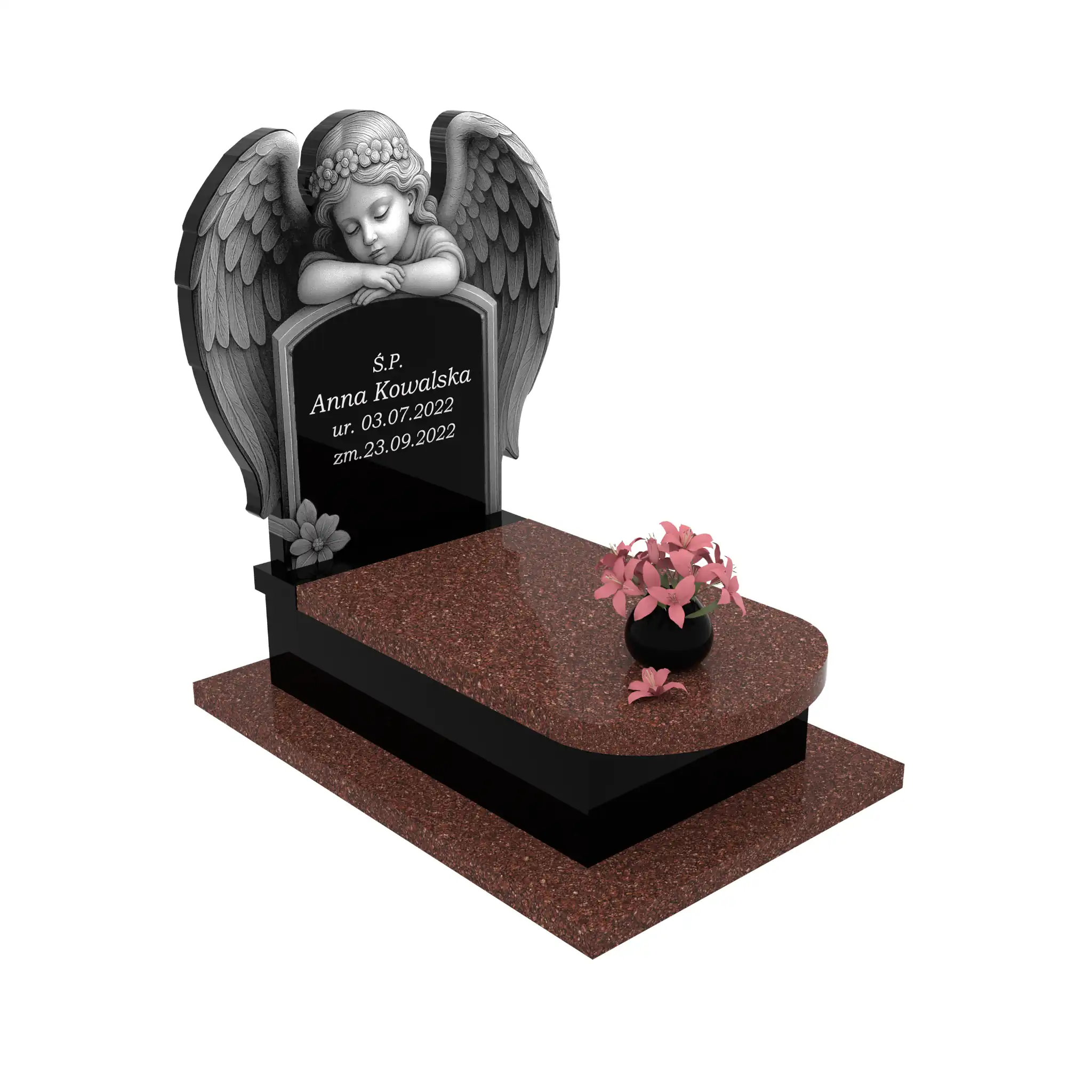 Nagrobek dla dziecka z granitu D 49+360 – photo №11