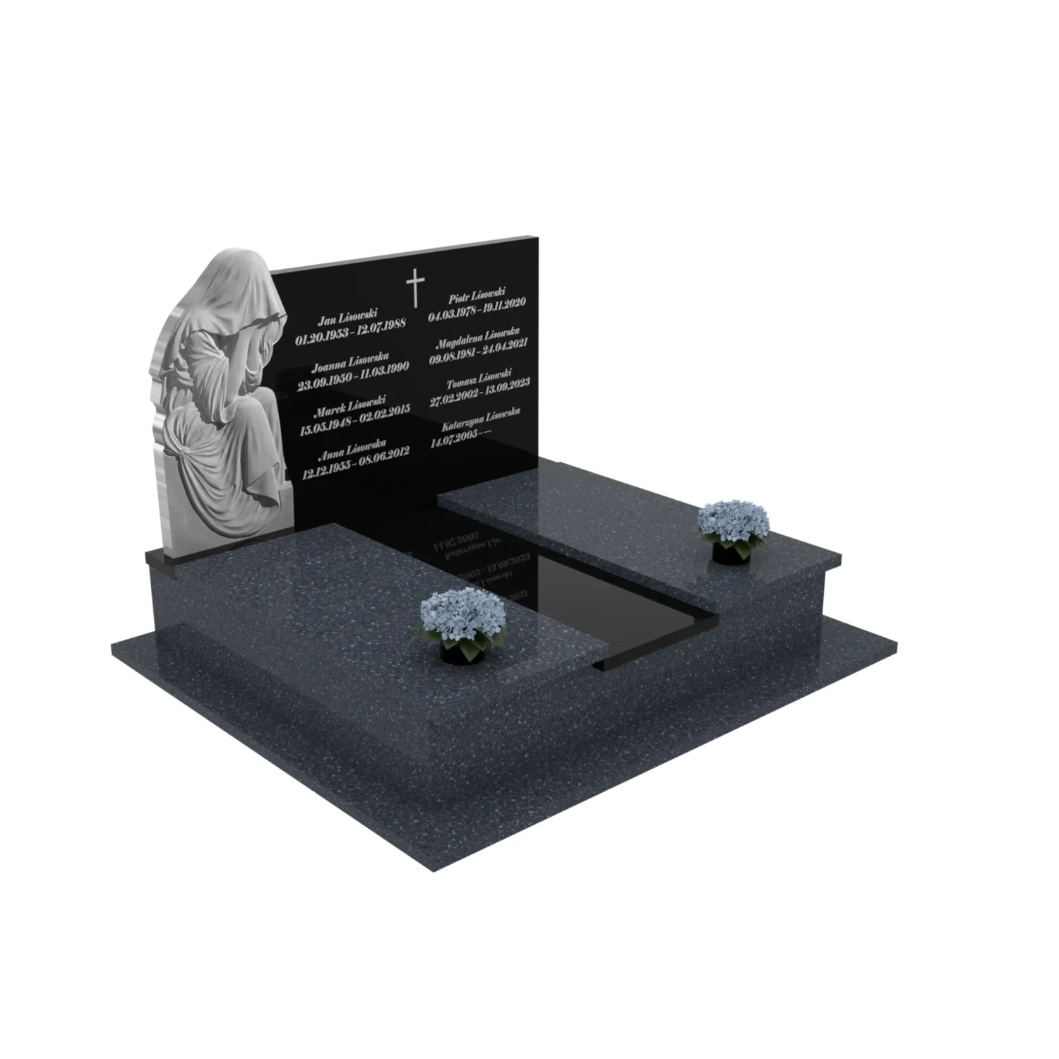 Nagrobek podwójny z granitu CK 97+360 – photo №11
