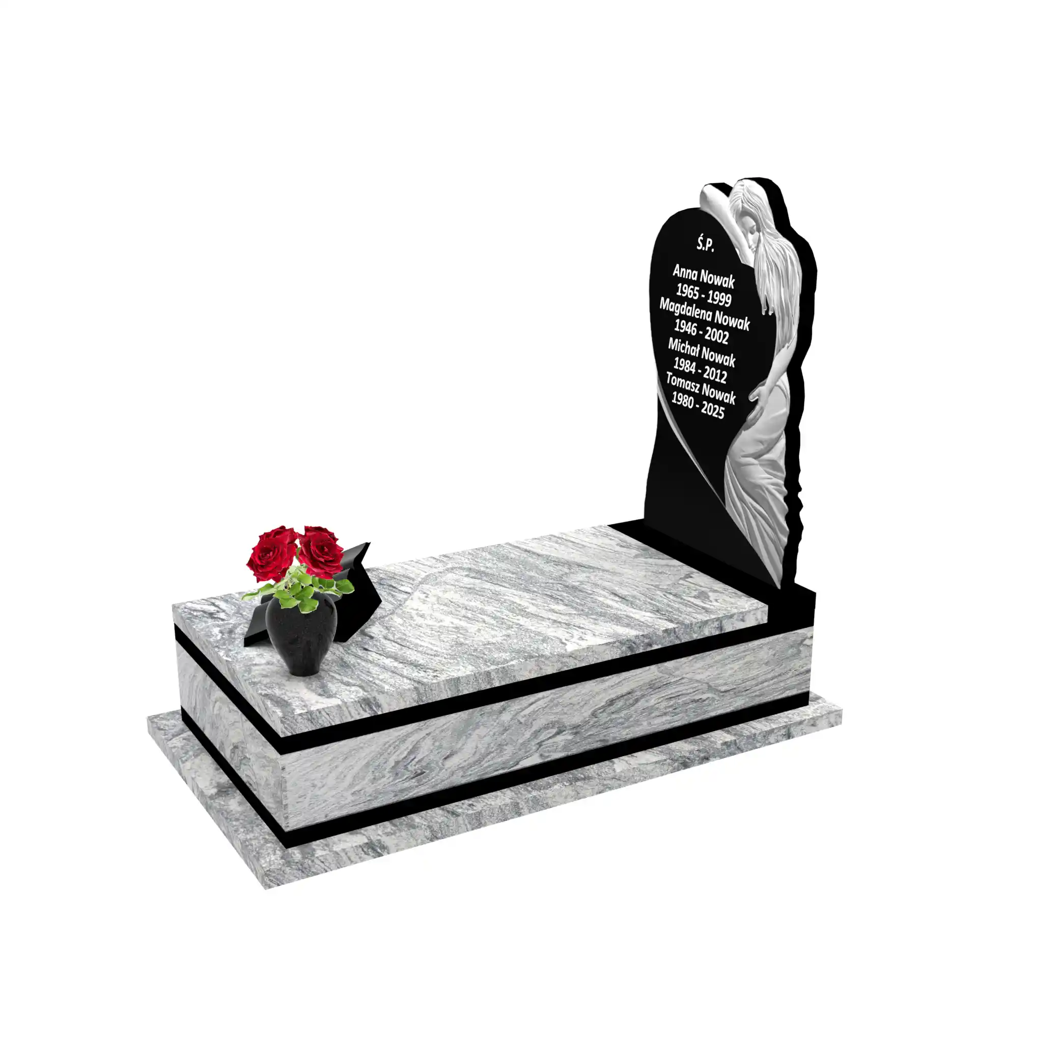 Nagrobek pojedynczy z granitu CK 126+360 – photo №2