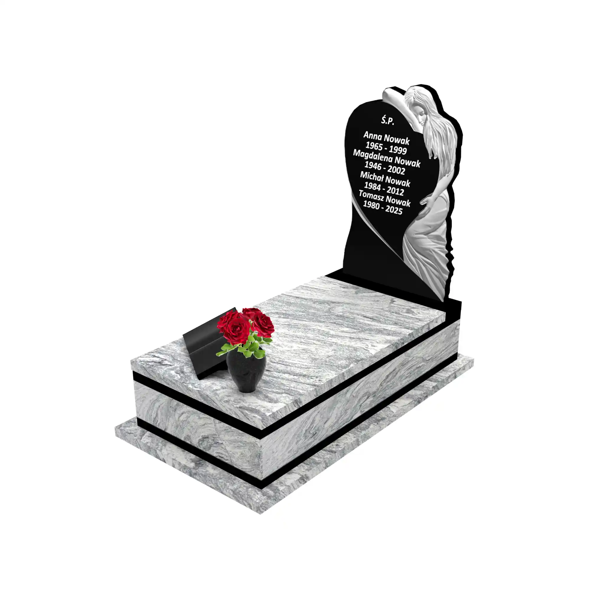 Nagrobek pojedynczy z granitu CK 126+360 – photo №1
