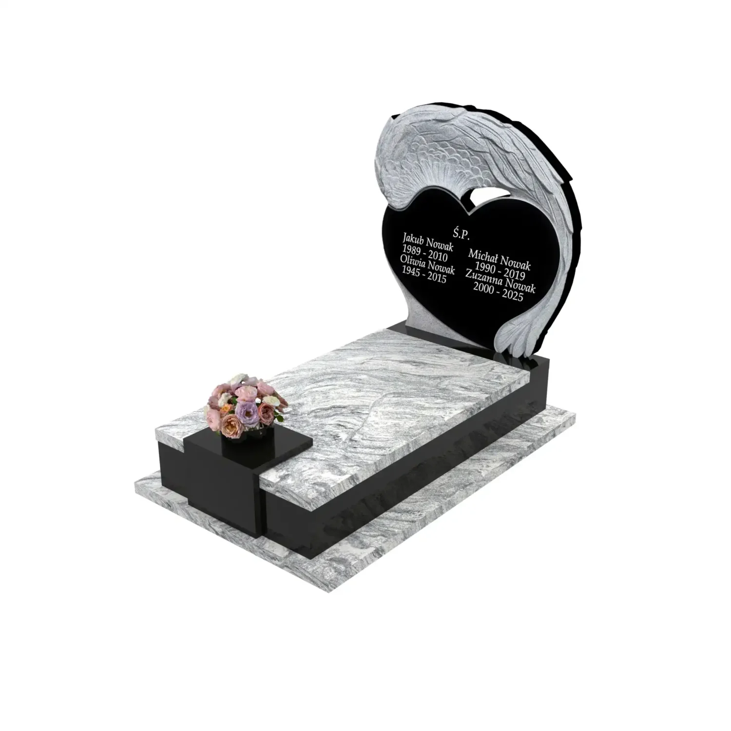 Nagrobek pojedynczy z granitu CK 115+360 – photo №1