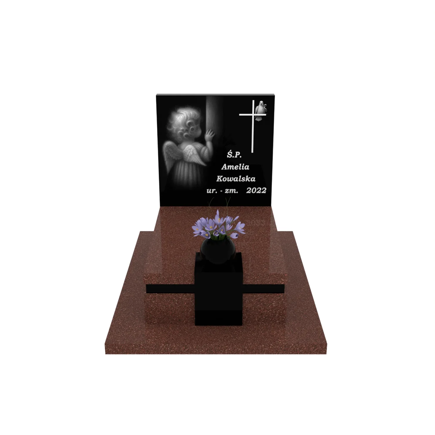 Nagrobek dla dziecka z granitu D 61+360 – photo №12