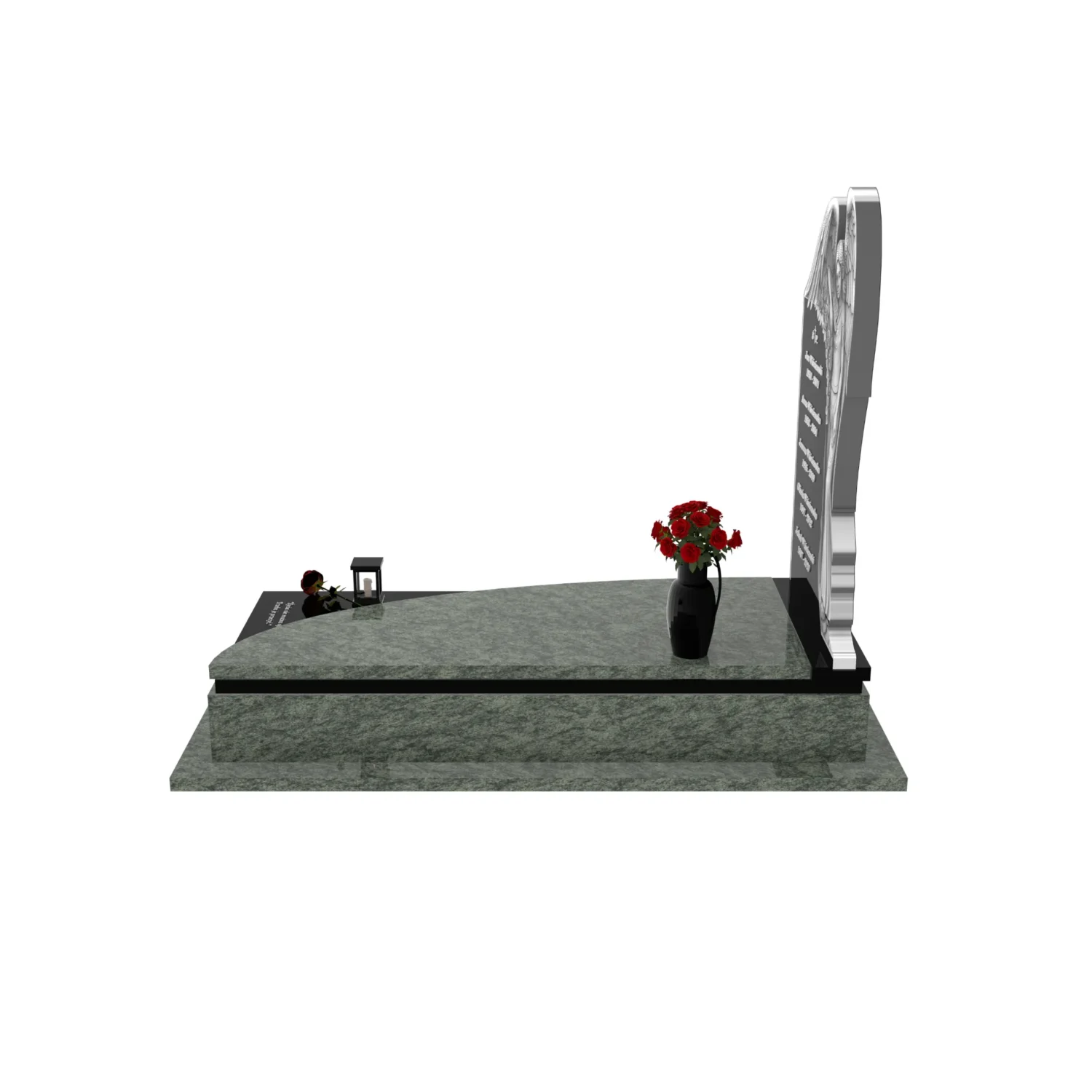 Nagrobek pojedynczy z rzeźbą anioła, idealny dla osób ceniących klasyczne i dostojne formy z granitu CK 150+360 – photo №3