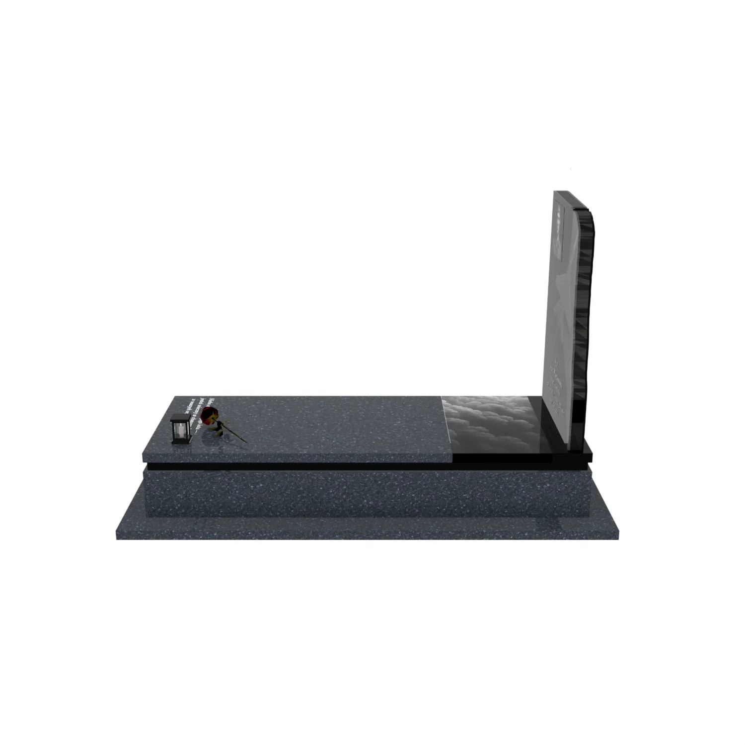 Nagrobek pojedynczy z rzeźbą dla pilota z granitu CK 141+360 – photo №3