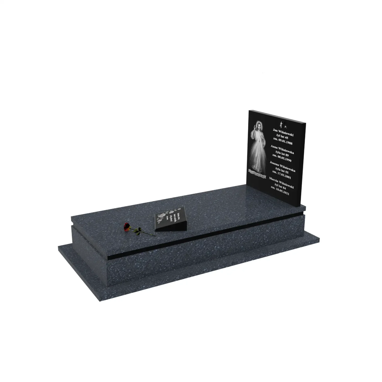 Nagrobek pojedynczy z granitu CK 127+360 – photo №2