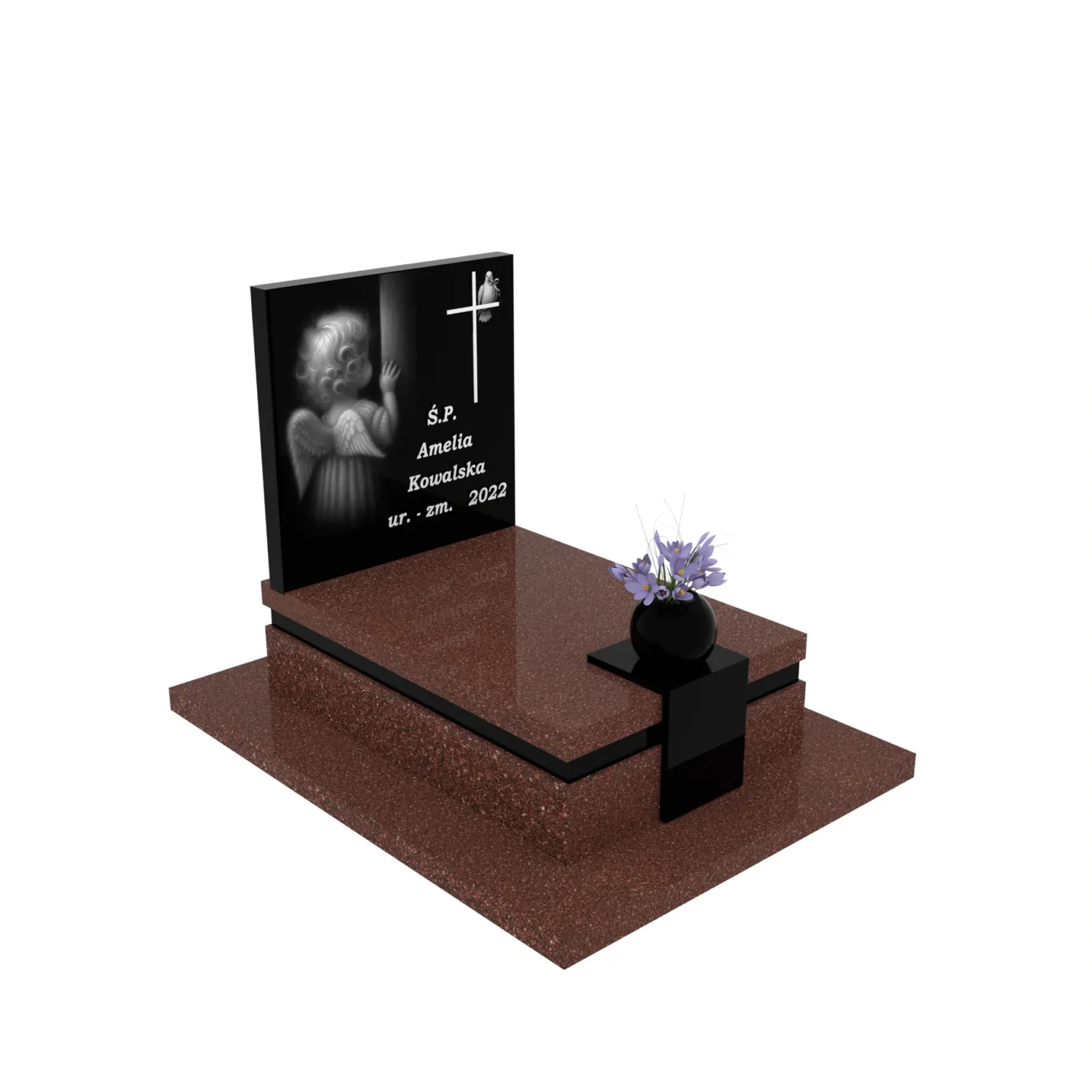 Nagrobek dla dziecka z granitu D 61+360 – photo №11