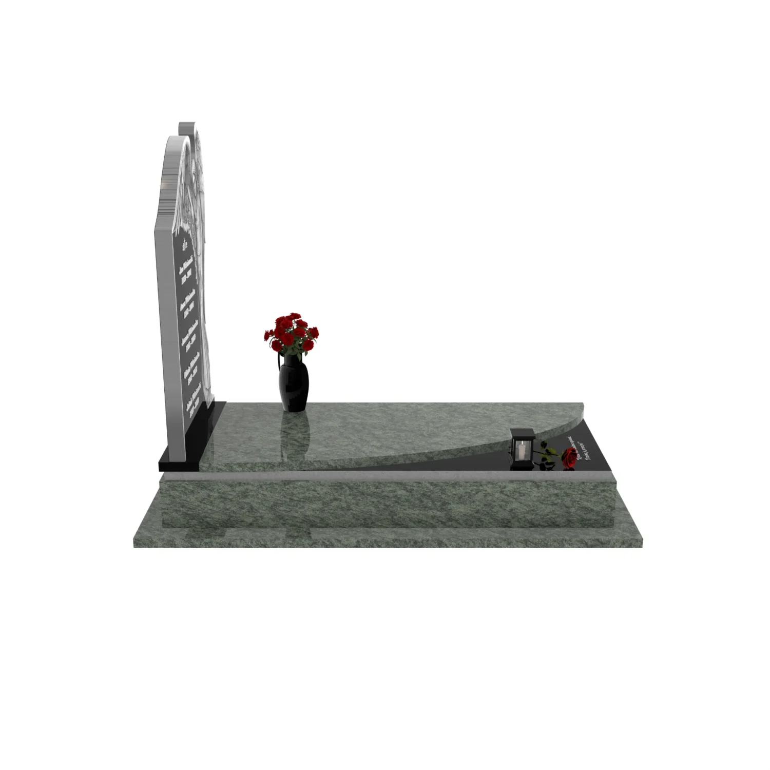 Nagrobek pojedynczy z rzeźbą anioła, idealny dla osób ceniących klasyczne i dostojne formy z granitu CK 150+360 – photo №9