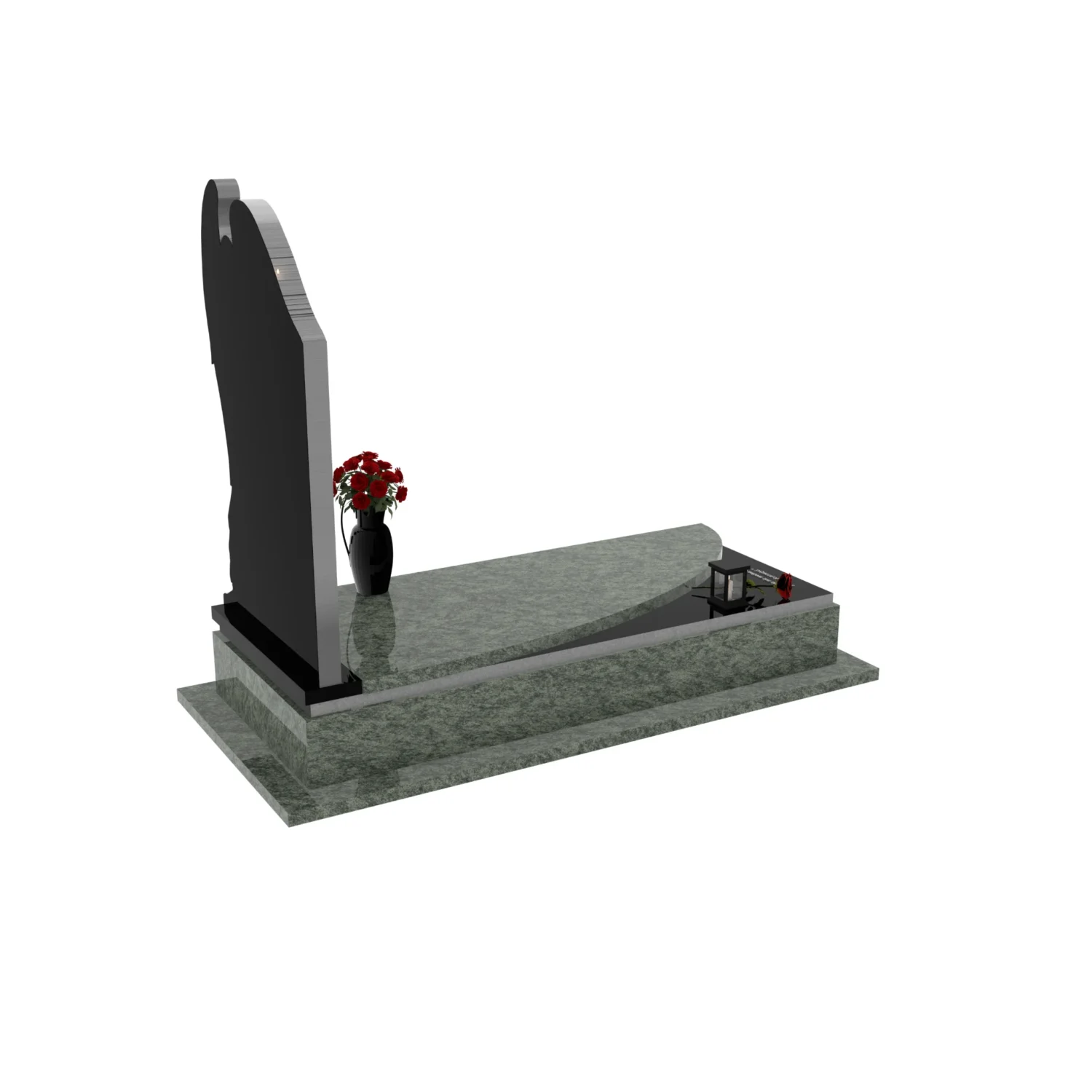 Nagrobek pojedynczy z rzeźbą anioła, idealny dla osób ceniących klasyczne i dostojne formy z granitu CK 150+360 – photo №8