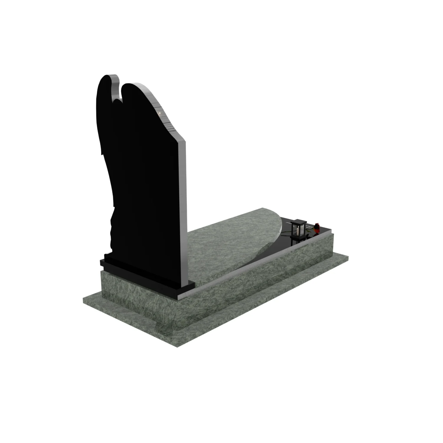 Nagrobek pojedynczy z rzeźbą anioła, idealny dla osób ceniących klasyczne i dostojne formy z granitu CK 150+360 – photo №7