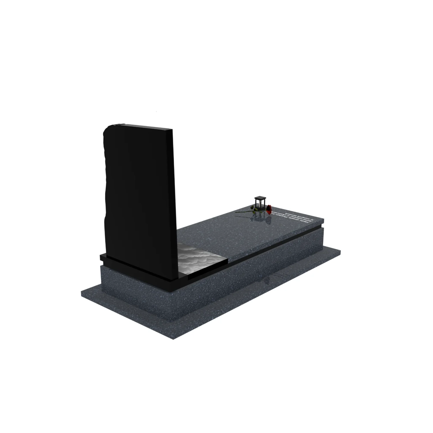 Nagrobek pojedynczy z rzeźbą dla pilota z granitu CK 141+360 – photo №7