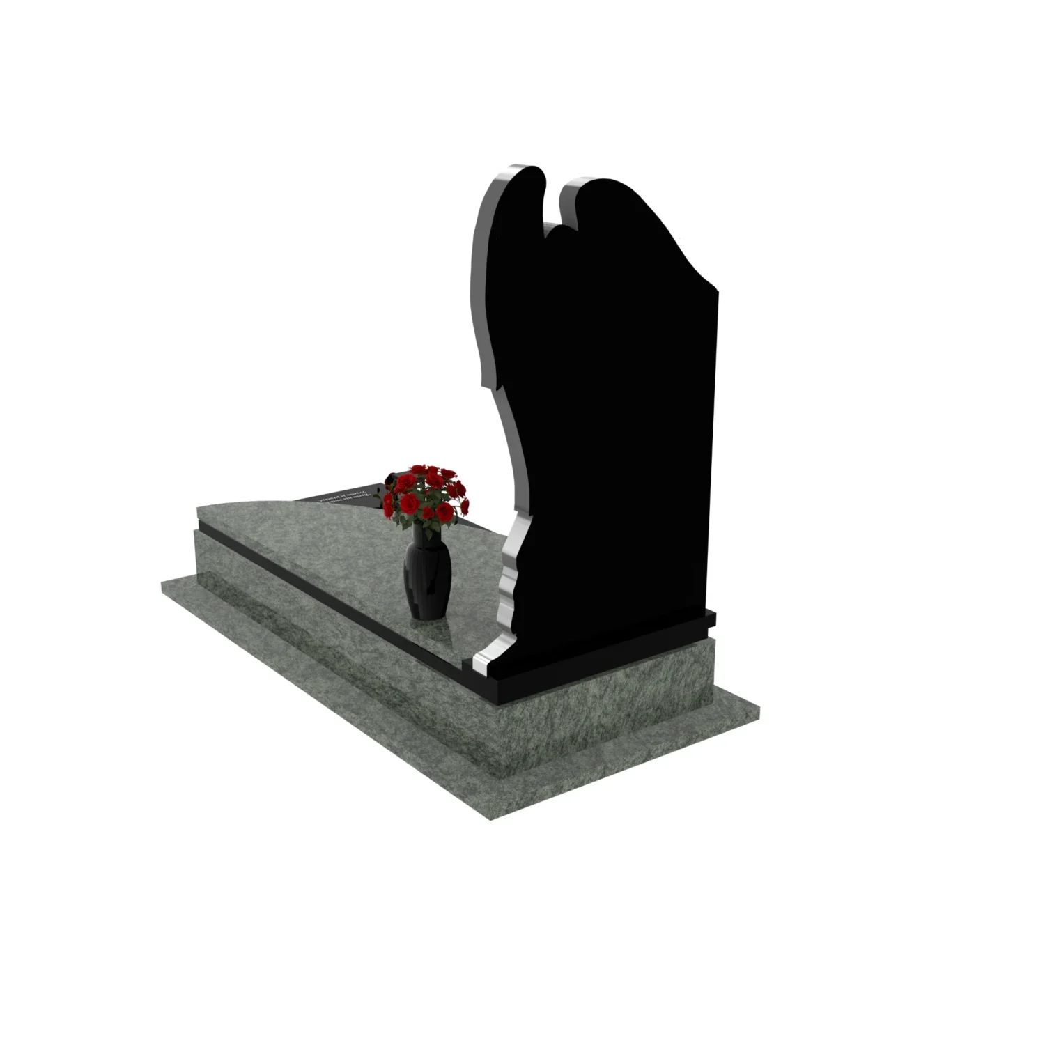 Nagrobek pojedynczy z rzeźbą anioła, idealny dla osób ceniących klasyczne i dostojne formy z granitu CK 150+360 – photo №5