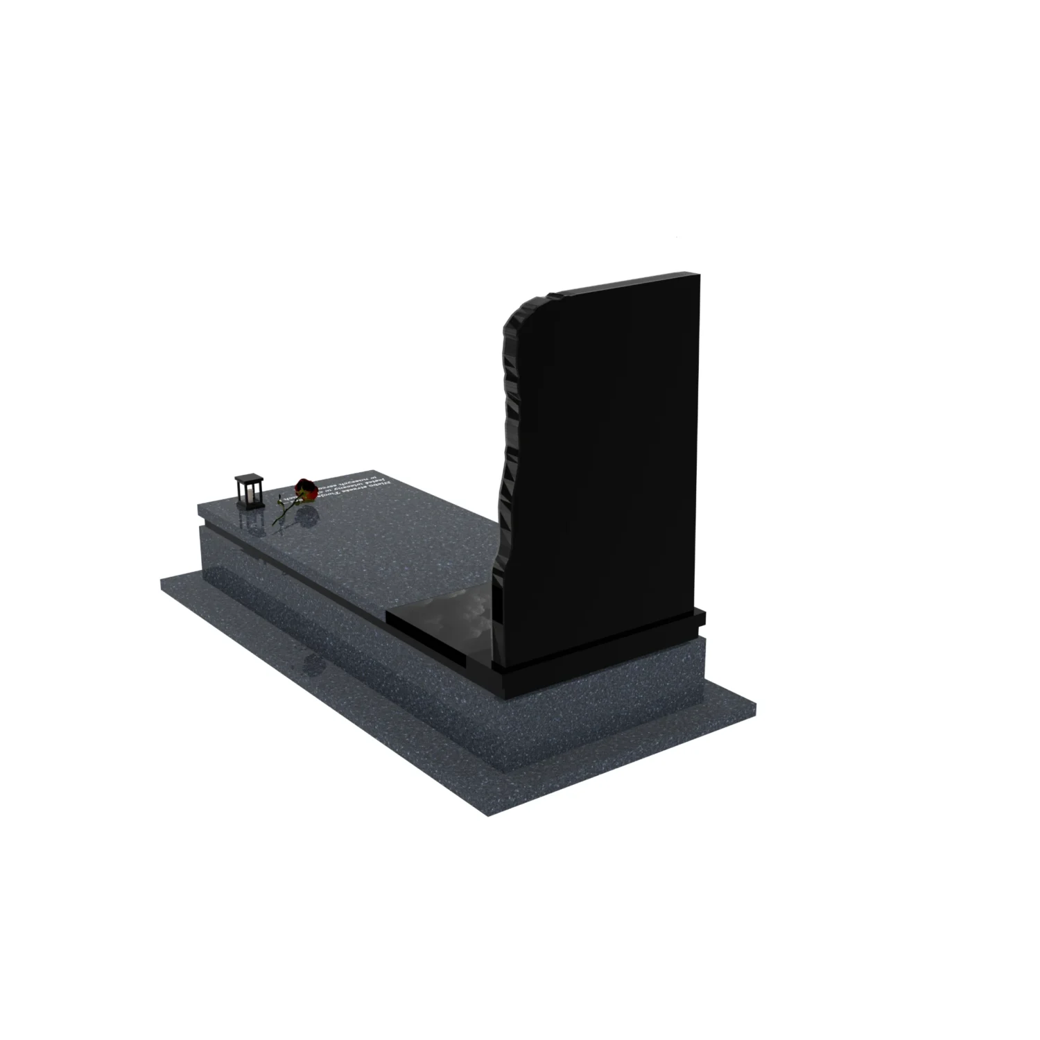 Nagrobek pojedynczy z rzeźbą dla pilota z granitu CK 141+360 – photo №5