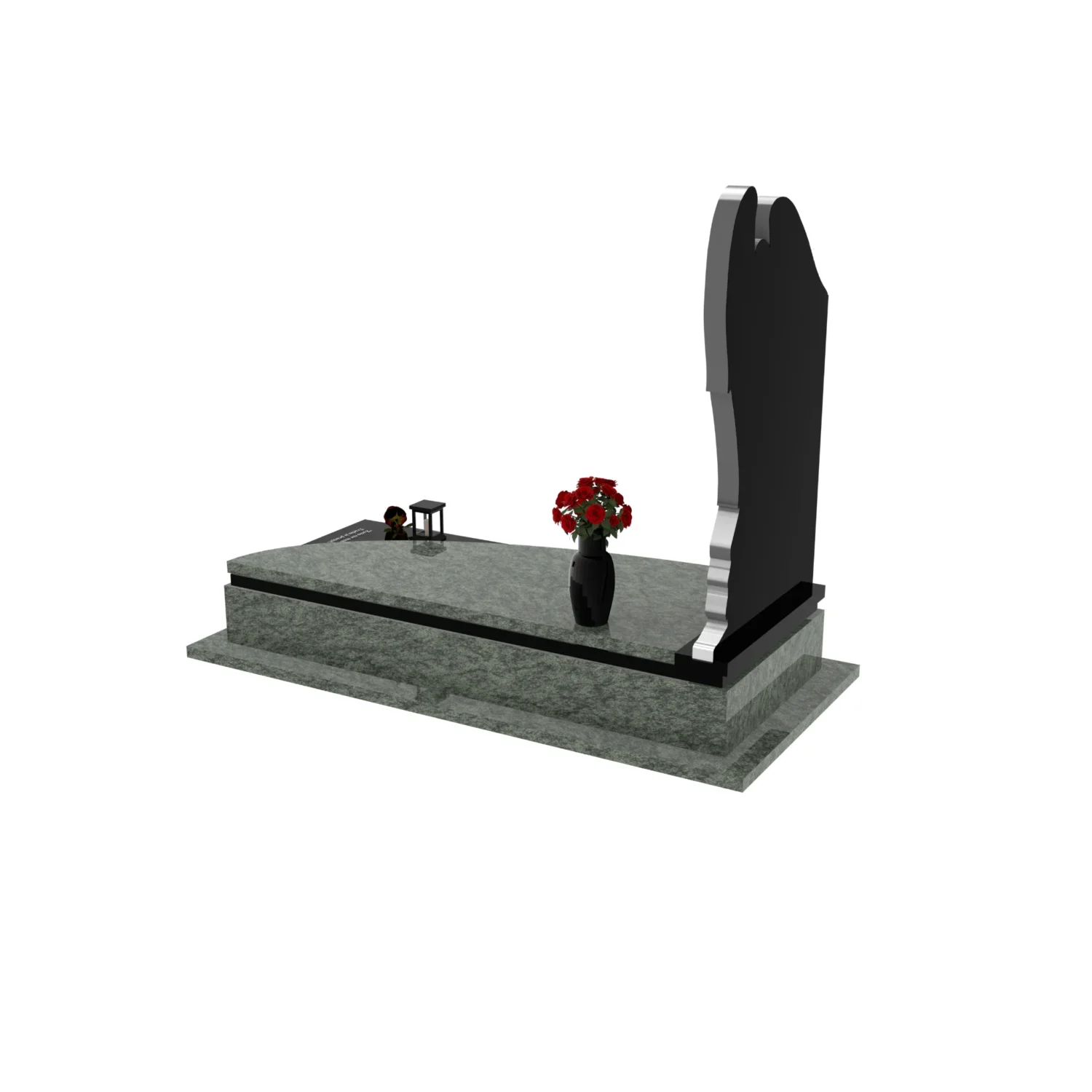 Nagrobek pojedynczy z rzeźbą anioła, idealny dla osób ceniących klasyczne i dostojne formy z granitu CK 150+360 – photo №4