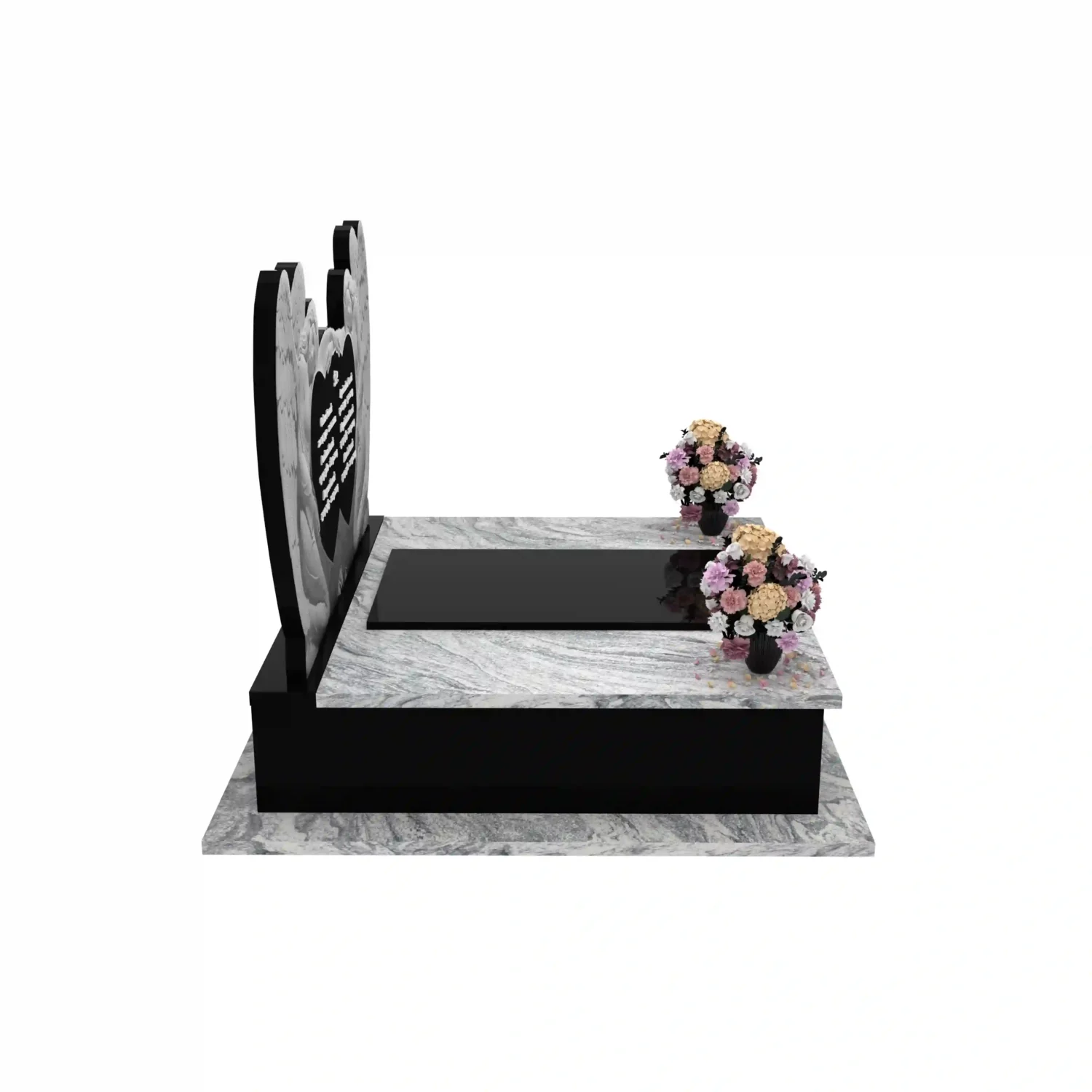 Nagrobek podwójny z rzeźbą dwóch aniołów, wykonany z granitu CK 101+360 – photo №9