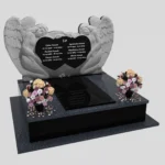 Nagrobek podwójny z rzeźbą dwóch aniołów, wykonany z granitu CK 101 zdjęcie 31