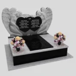 Nagrobek podwójny z rzeźbą dwóch aniołów, wykonany z granitu CK 101 zdjęcie 32