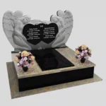 Nagrobek podwójny z rzeźbą dwóch aniołów, wykonany z granitu CK 101 zdjęcie 35
