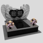 Nagrobek podwójny z rzeźbą dwóch aniołów, wykonany z granitu CK 101 zdjęcie 37