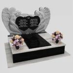 Nagrobek podwójny z rzeźbą dwóch aniołów, wykonany z granitu CK 101 zdjęcie 38