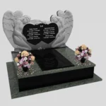 Nagrobek podwójny z rzeźbą dwóch aniołów, wykonany z granitu CK 101 zdjęcie 39